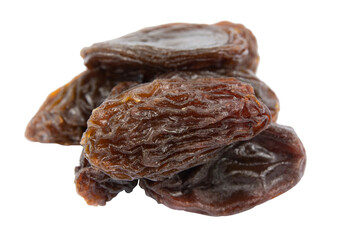 Raisins isolated on white background with clipping path .
