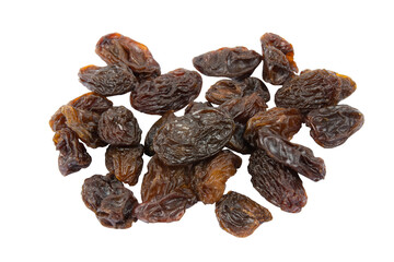 Raisins isolated on white background with clipping path .