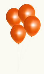 Orange balloons with on white background. Vector