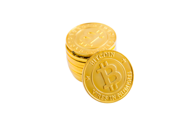 Bitcoin coins stack.