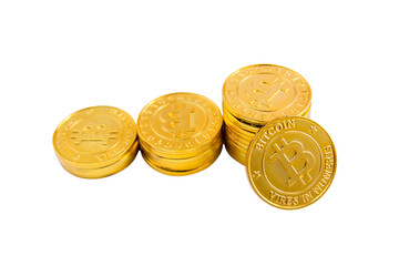 Bitcoin coins stack.