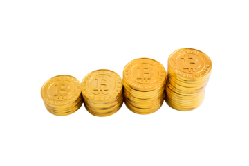 Bitcoin coins stack.
