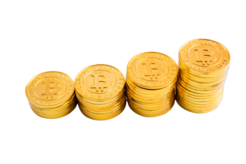 Bitcoin coins stack.