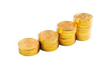 Bitcoin coins stack.