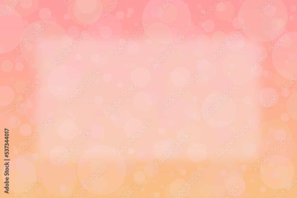 Wall mural pink and yellow bokeh lights background with frame and free space