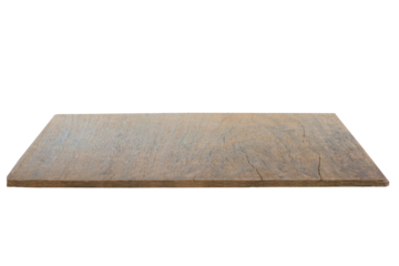 Empty dark wood table top isolated on white background with clipping path. can be used for display or montage or mock up your products.