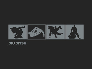 Brazilian Jiu Jitsu silhouette in combat