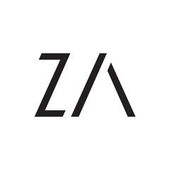 ZA logo letter isolated on white background. - obrazy, fototapety, plakaty