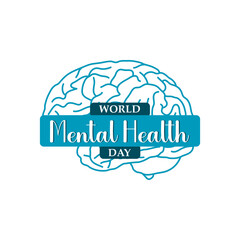 World mental health day isolated vector design
