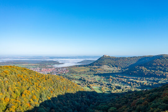 scenic view to the castle neuffen