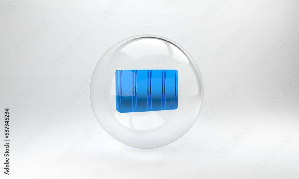Aufkleber blue color palette guide icon isolated on grey background. modular grid. glass circle button. 3d ren
