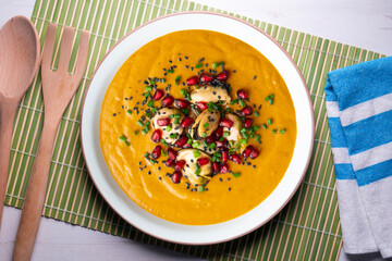 Pickled mussel cream. Recipe made with potato, carrot, tomatoes and mussels.