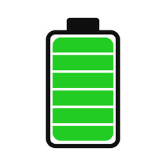 Battery charge status . Icon phone battery energy levels and power indicator. Recharge battery electricity full . Accumulator smartphone load interface and progress bar generation