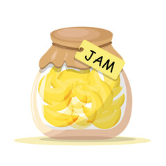 Canned food products obtained in hermetic tin. Hand drawn vector illustration. Harvest of seasonal fruits and vegetables

