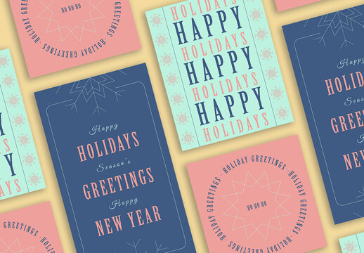 Typographic Holiday Social Media Set