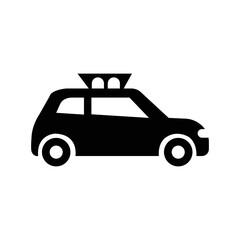 Vehicle transport taxi car icon | Black Vector illustration |