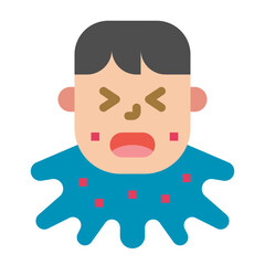 Cough flat icon