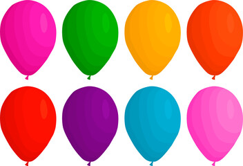 Obraz premium big set different types inflatable rubber balloons