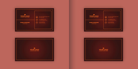 Golden abstract business card design