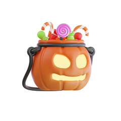 3d illustration of halloween candy bag