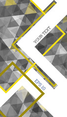 Cover design. Imitation of crumpled paper, gradient triangles. Unusual bright abstract background for magazine, book, splash, banner, vector.