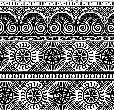 Abstract Hand drawn vintage Celtic geometric Contemporary Seamless Repeat Pattern lattice Ornament Round Shape