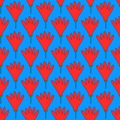 vintage floral print for fabric. textile seamless pattern. 1970 psychedelic, hippie and funky. cottage core 60s rustic interior decor. wallpaper and background pattern. children's naive style of wildf