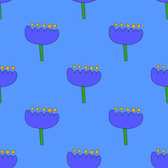 vintage floral print for fabric. textile seamless pattern. 1970 psychedelic, hippie and funky. cottage core 60s rustic interior decor. wallpaper and background pattern. children's naive style of wildf