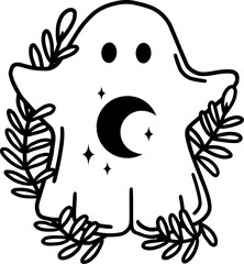 Halloween ghosts with plants