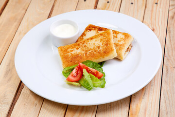 stuffed pancakes with sour cream