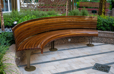 Wooden bench in the park
