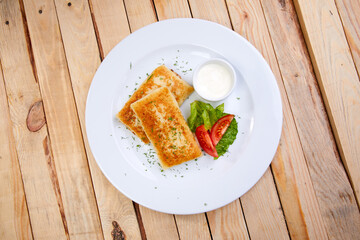 stuffed pancakes with sour cream