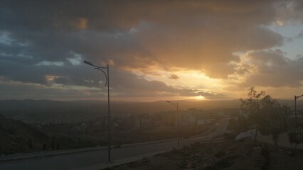 sunset in the mountains