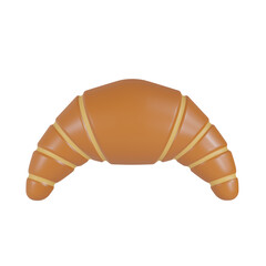 3d rendering. Croissant on a white background