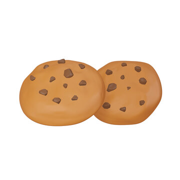 3d rendering. Cookies on a white background