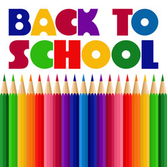 The inscription is back to school with colored pencils.