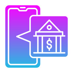 Online Banking Glyph Gradient Icon