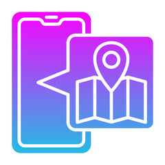 Location Glyph Gradient Icon