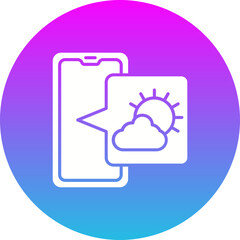 Fototapeta premium Weather Gradient Circle Glyph Inverted Icon