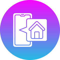 Home Gradient Circle Glyph Inverted Icon