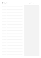 Minimal Note Paper Planner