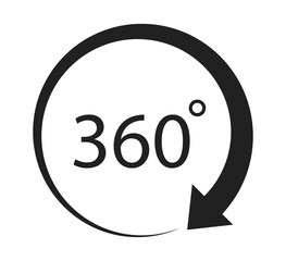 360 icon. 360 degrees view.
