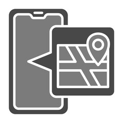 Map Greyscale Glyph Icon