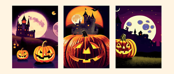 halloween party banner vector template