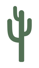 Obraz premium Simple cactus vector illustration Abstract symbol of desert Flat style icon in green color isolated on white background