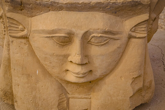 The ruins of the beautiful ancient temple of Dendera or Hathor, Egypt, Dendera