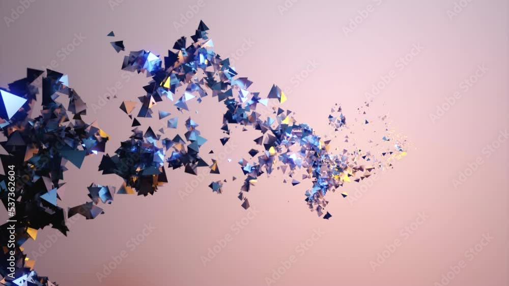 Aufkleber pink and gray background. design.light pieces of glass in animation that flutter as if in the wind.