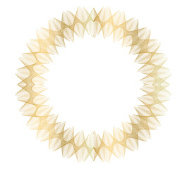 Set design element circle. Isolated bold vector colors  golden ring from. Abstract glow wavy stripes of many glittering swirl created using Blend Tool. Vector illustration EPS10 for your presentation