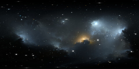 360 degree space background with nebula and stars, equirectangular projection, environment map. HDRI spherical panorama. © Peter Jurik