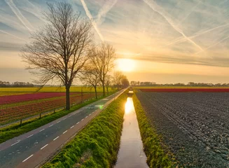 Gardinen Spring Sunset in Holland. © Alex de Haas